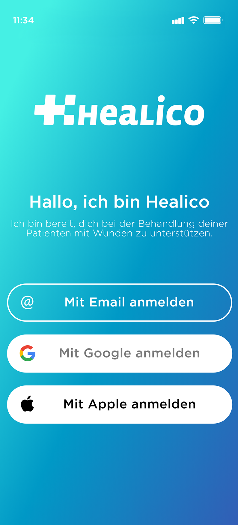 Screenshot Healico-Startbildschirm